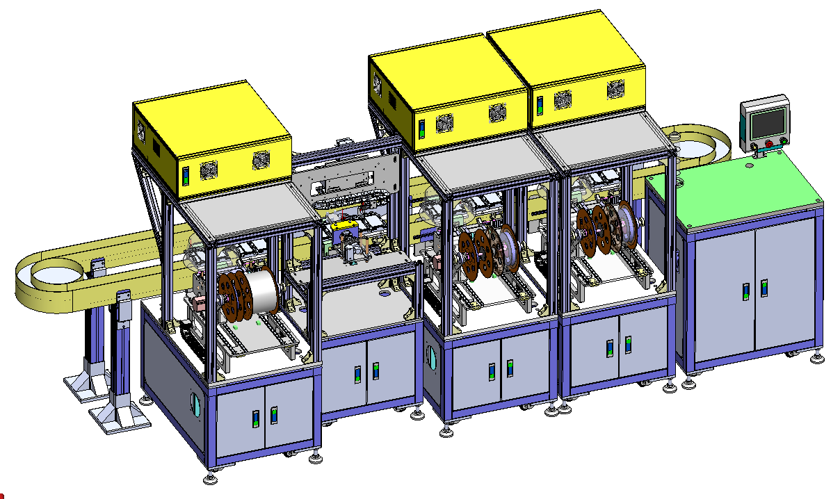 蜘蛛手泡棉贴装连线自动化sw18可编辑